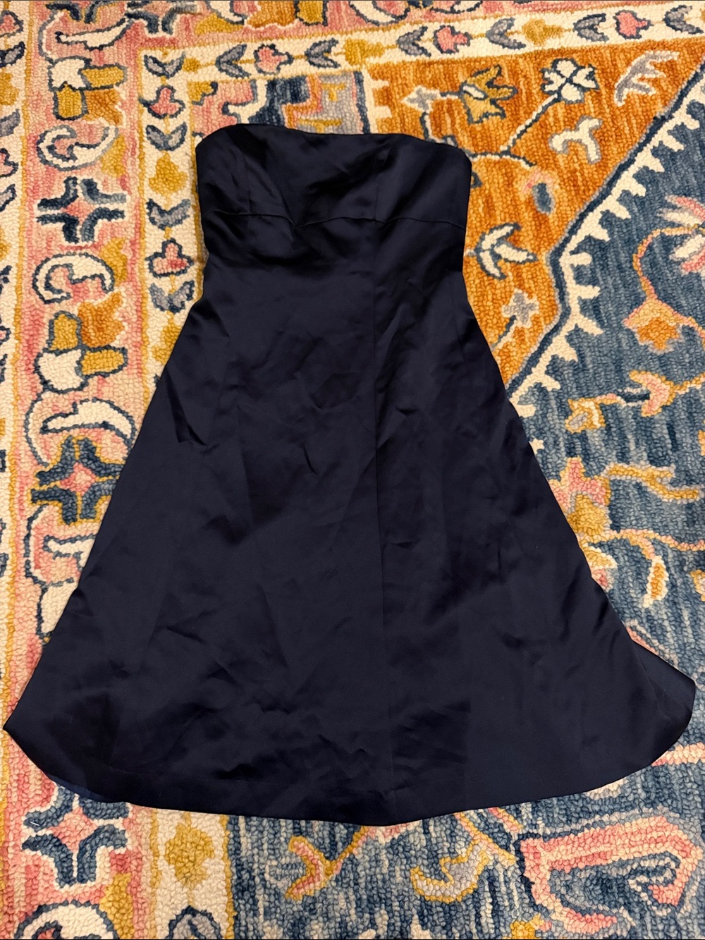 Vera wang SZ 8 Strapless Navy A-Line Dress
